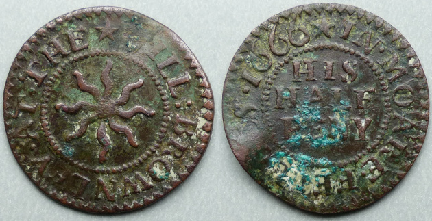 Moorfields, Will Brownley 1666 halfpenny